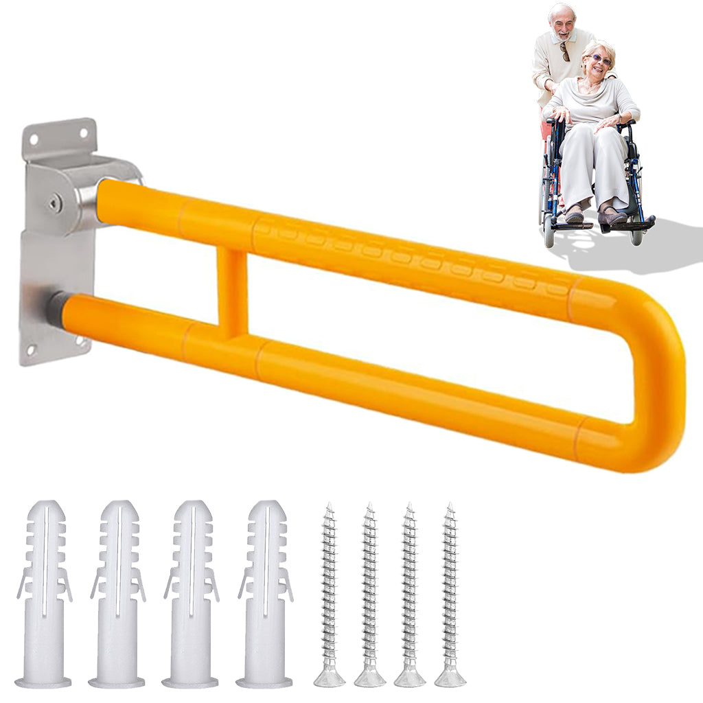 HANNEA Folding Grab Bar Bathroom Toilet Grab Bar 23.62 inches Stainless Steel Anti-slip Handrail Secure Screw Fixing Wall Grab Bar Space-saving Folding Safety Grab Bar for Elders, Pregnant Women HANNEA Folding Grab Bar Bathroom Toilet Grab Bar 23.62 inches Stainless Steel Anti-slip Handrail Secure Screw Fixing Wall Grab Bar Space-saving Folding Safety Grab Bar for Elders, Pregnant Women
